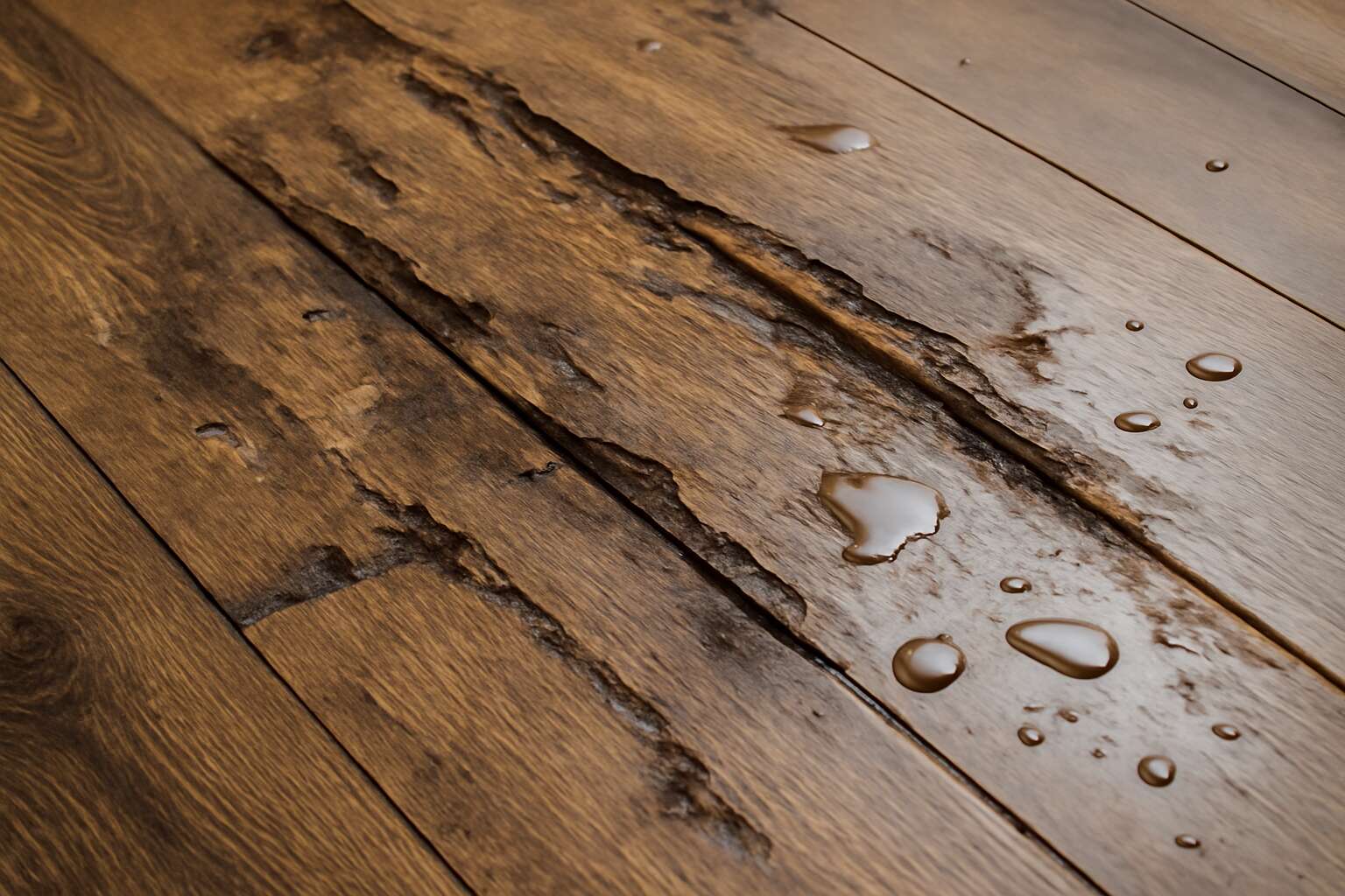 laminate floor with water damage