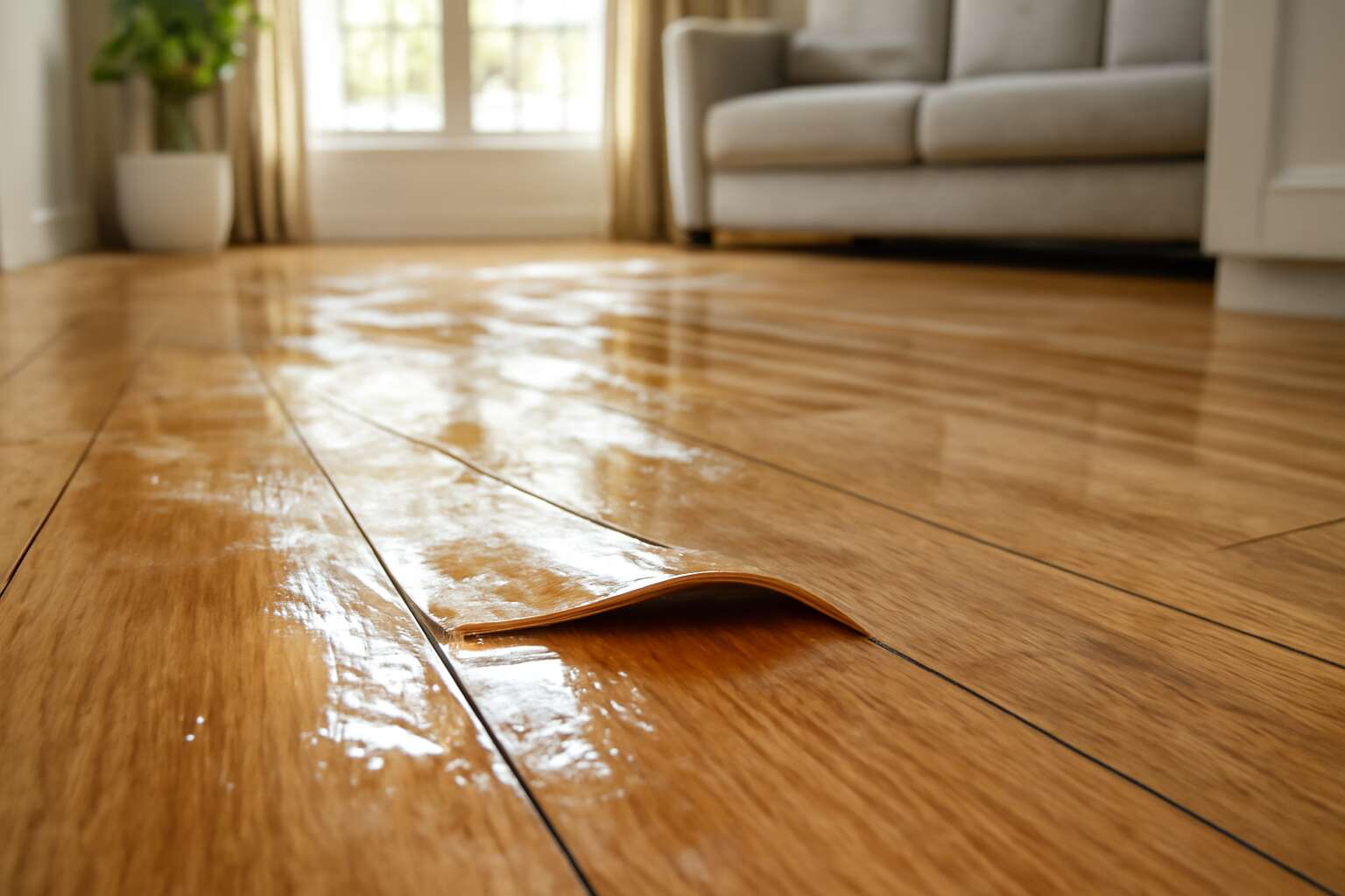 laminate floor got wet and swollen